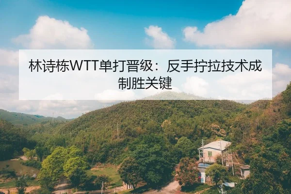 林诗栋WTT单打晋级：反手拧拉技术成制胜关键